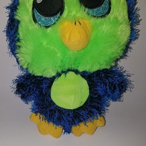 Fiesta Buzz Blue Green Spiky Penguin Bird Plush 10.5" Stuffed Animal Toy Lovey - Picture 3 of 7